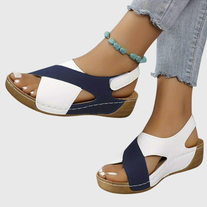 Begoña™ | Άνετη Σανδάλι Slingback Colorblock με Ύψος
