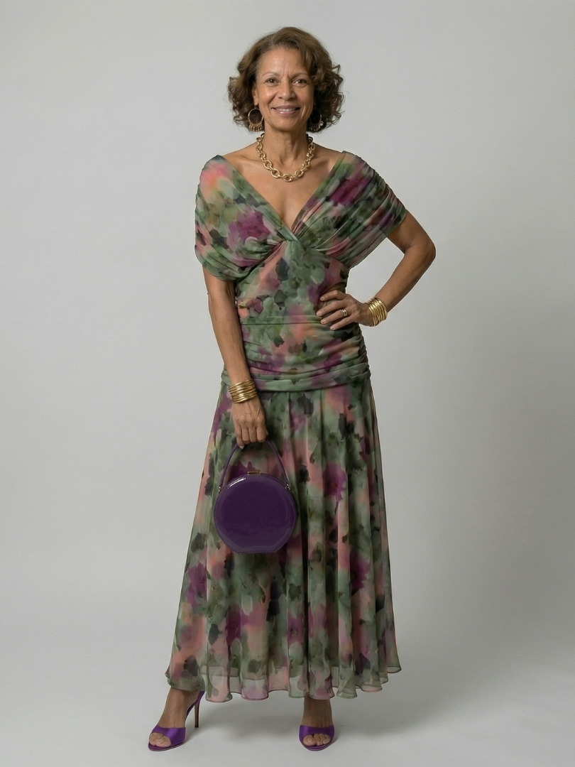 Calena™ | Μίντι Φόρεμα Off-Shoulder με Πτυχώσεις