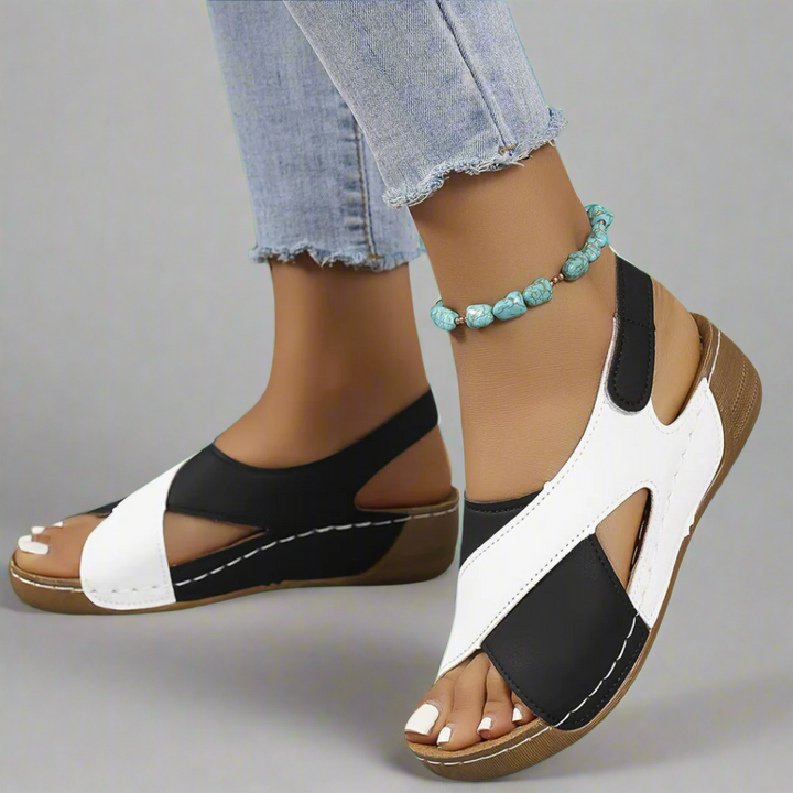 Begoña™ | Άνετη Σανδάλι Slingback Colorblock με Ύψος
