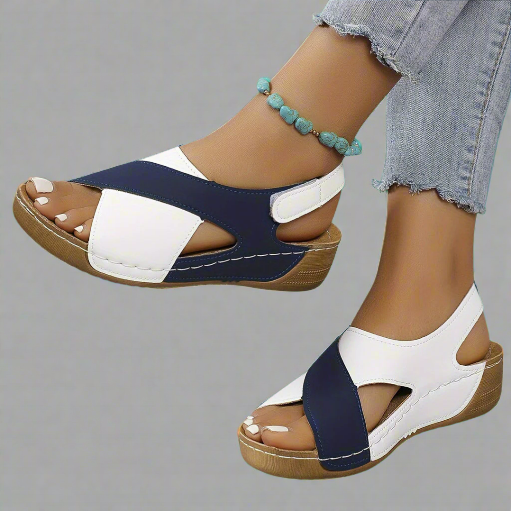 Begoña™ | Άνετη Σανδάλι Slingback Colorblock με Ύψος