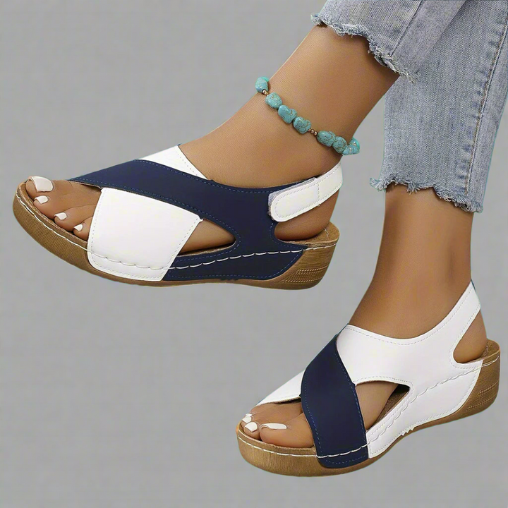 Begoña™ | Άνετη Σανδάλι Slingback Colorblock με Ύψος