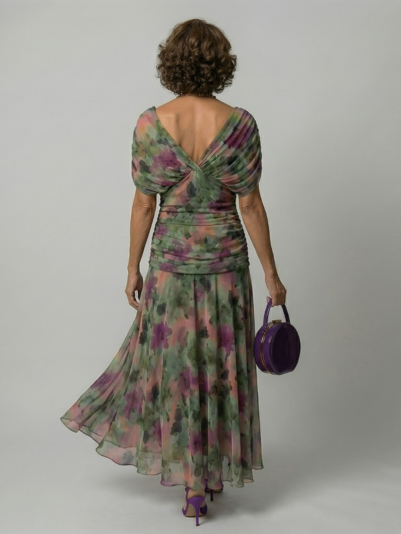 Calena™ | Μίντι Φόρεμα Off-Shoulder με Πτυχώσεις