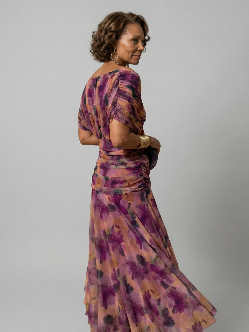 Calena™ | Μίντι Φόρεμα Off-Shoulder με Πτυχώσεις