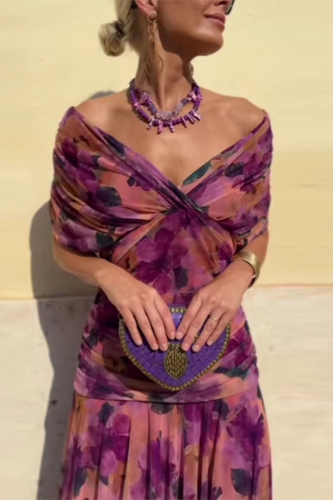 Eloísa™ | Μακρύ Floral Φόρεμα από Γάζα