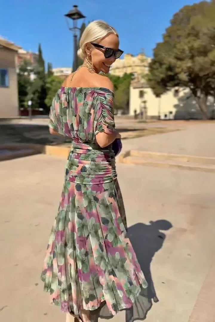 Eloísa™ | Μακρύ Floral Φόρεμα από Γάζα