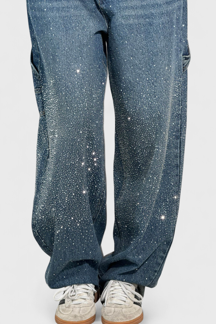 Δεκάδες Jeans Cargo Balloon με Λάμψη και Εφαρμογές από Πέτρες