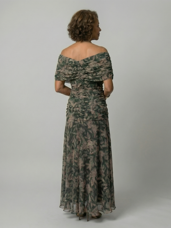 Calena™ | Μίντι Φόρεμα Off-Shoulder με Πτυχώσεις