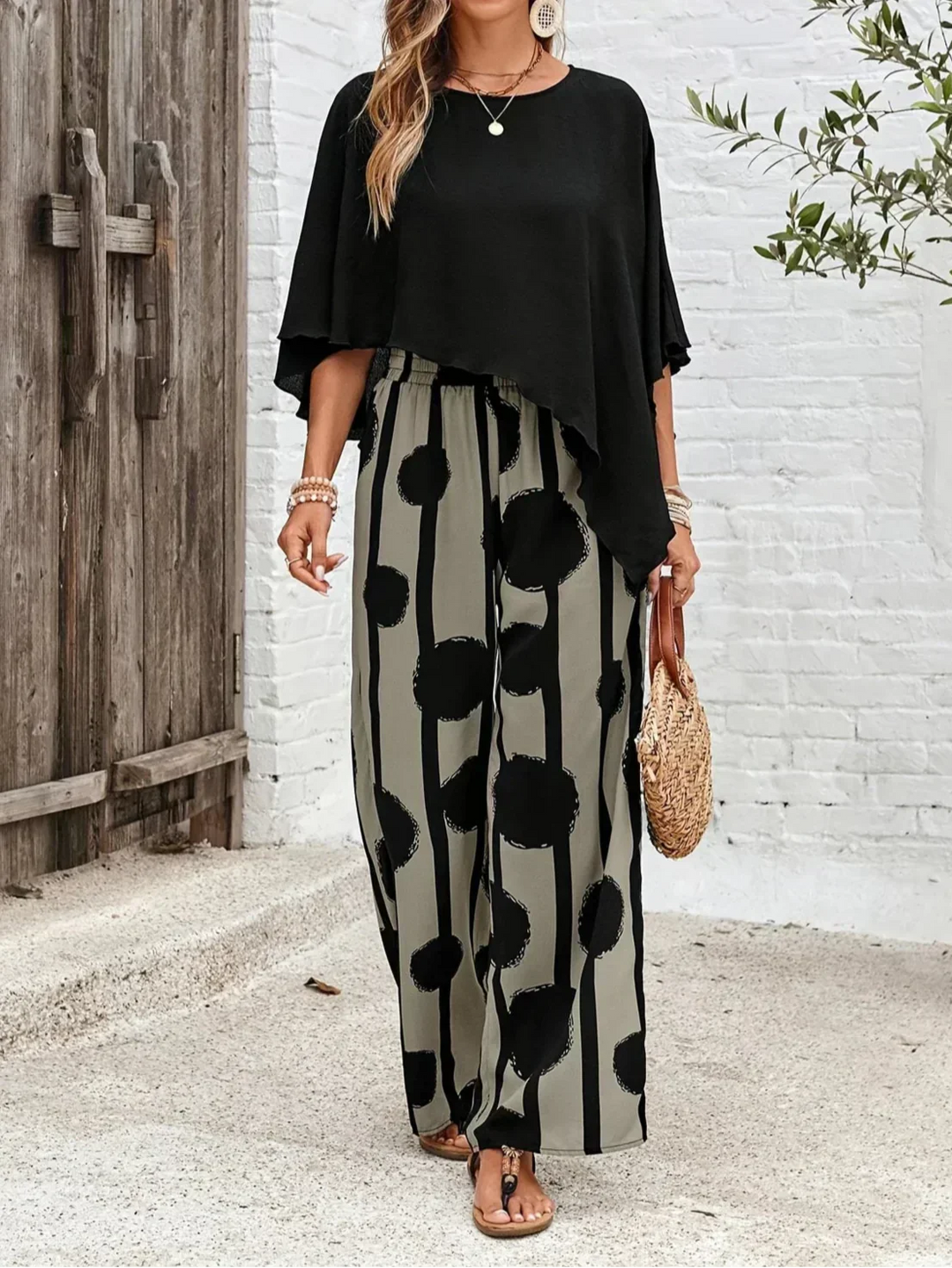 Valeriana™ | Ασύμμετρο Σετ Τοπ και Παντελόνι Boho