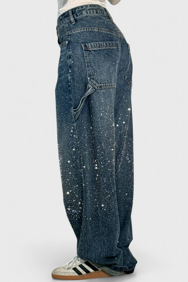 Δεκάδες Jeans Cargo Balloon με Λάμψη και Εφαρμογές από Πέτρες