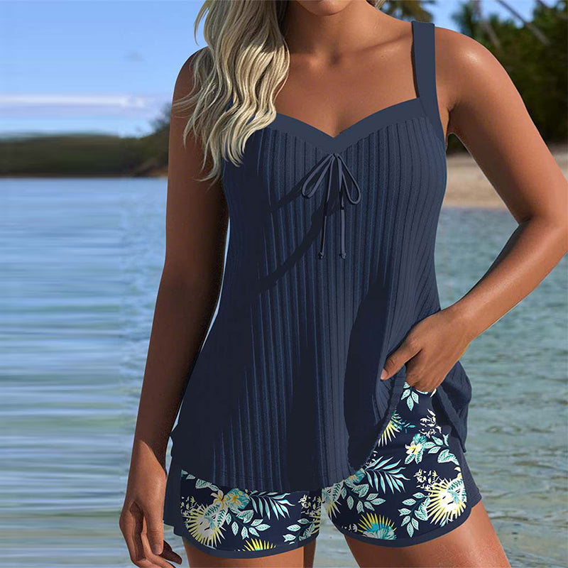 Rocío™ | Ριγέ tankini με μπικίνι δύο κομματιών