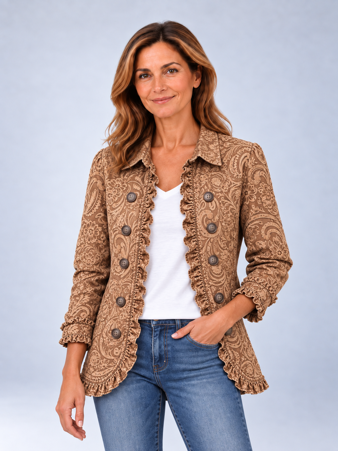 Σύλληψη | Vintage Floral Ruffled Jacket