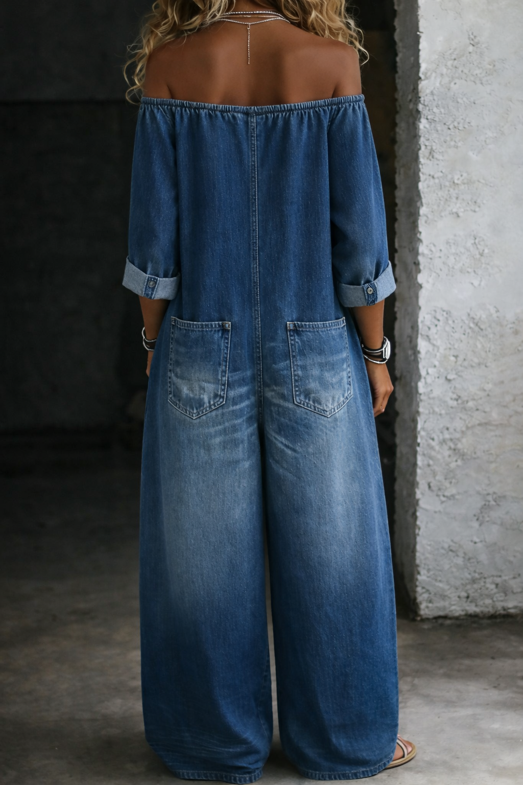 Sabina™ | Μονοκόμματο off-shoulder με μακριά μανίκια
