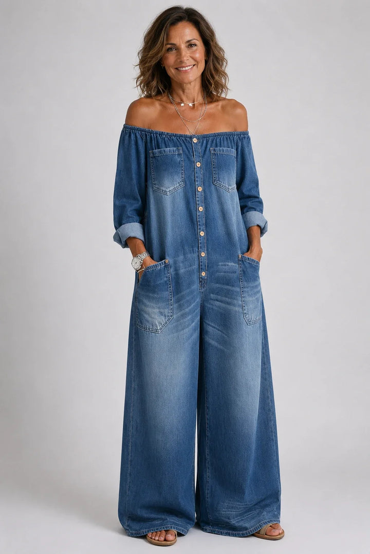 Sabina™ | Μονοκόμματο off-shoulder με μακριά μανίκια