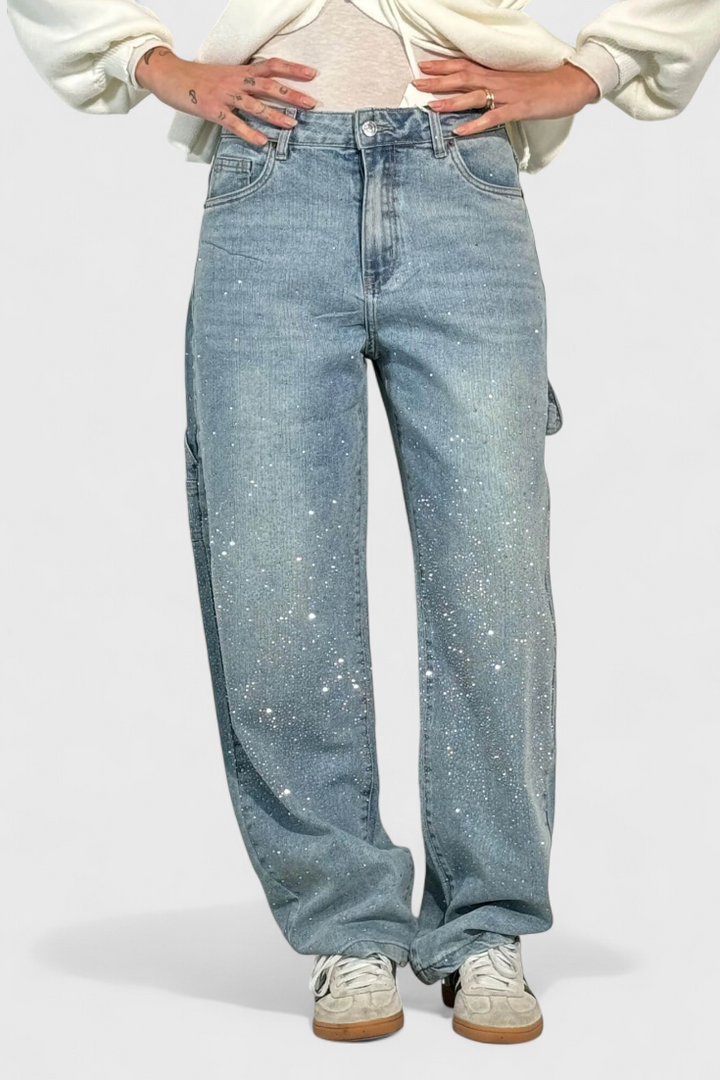 Δεκάδες Jeans Cargo Balloon με Λάμψη και Εφαρμογές από Πέτρες