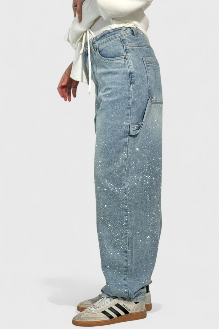 Δεκάδες Jeans Cargo Balloon με Λάμψη και Εφαρμογές από Πέτρες