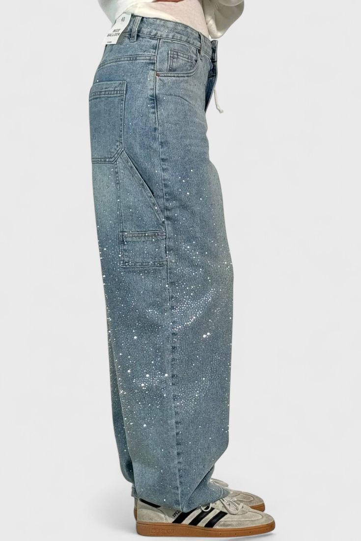 Δεκάδες Jeans Cargo Balloon με Λάμψη και Εφαρμογές από Πέτρες
