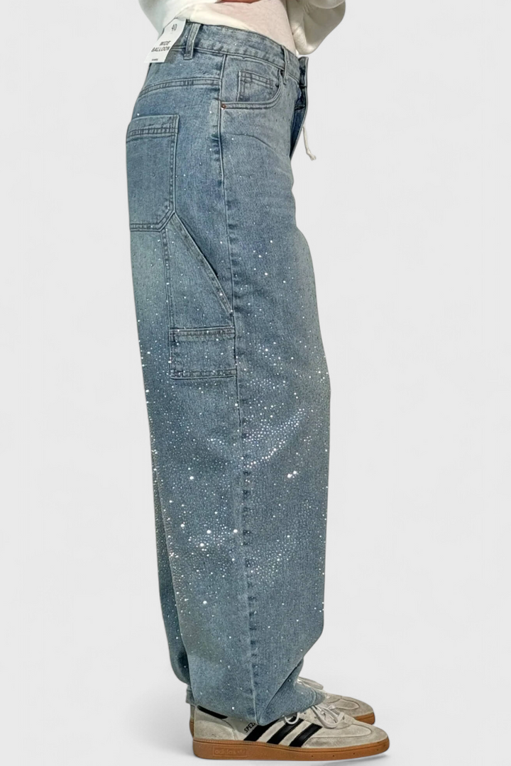 Δεκάδες Jeans Cargo Balloon με Λάμψη και Εφαρμογές από Πέτρες