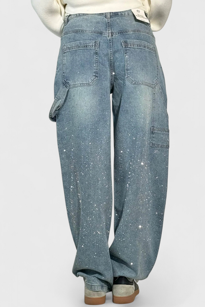 Δεκάδες Jeans Cargo Balloon με Λάμψη και Εφαρμογές από Πέτρες