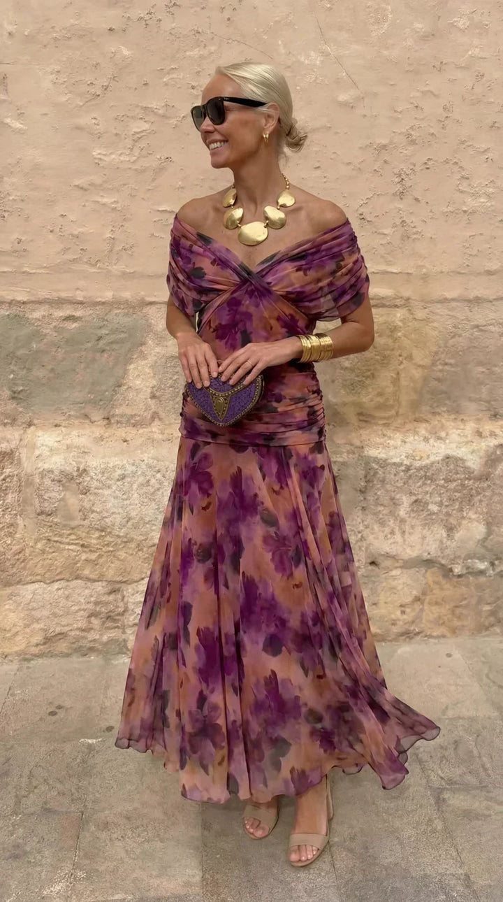 Eloísa™ | Μακρύ Floral Φόρεμα από Γάζα