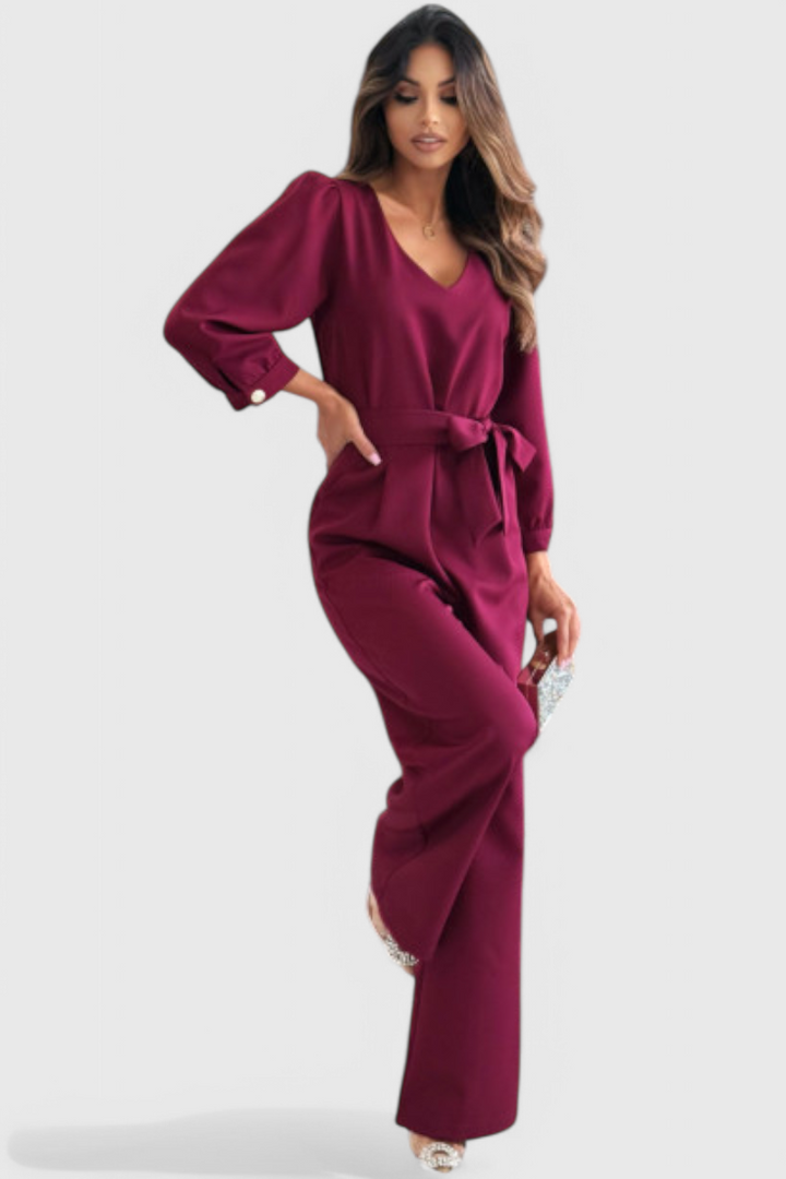Αριάν Μονοκόμμα με Φαρδιά Πόδια και Βαθύ Ντεκολτέ