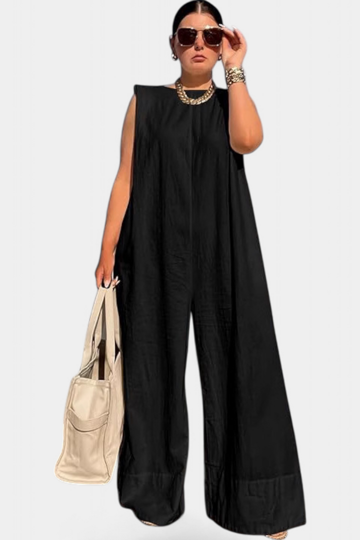 Αέρας Μονοκόμματο Oversize χωρίς Μανίκια με Φαρδιά Πόδια