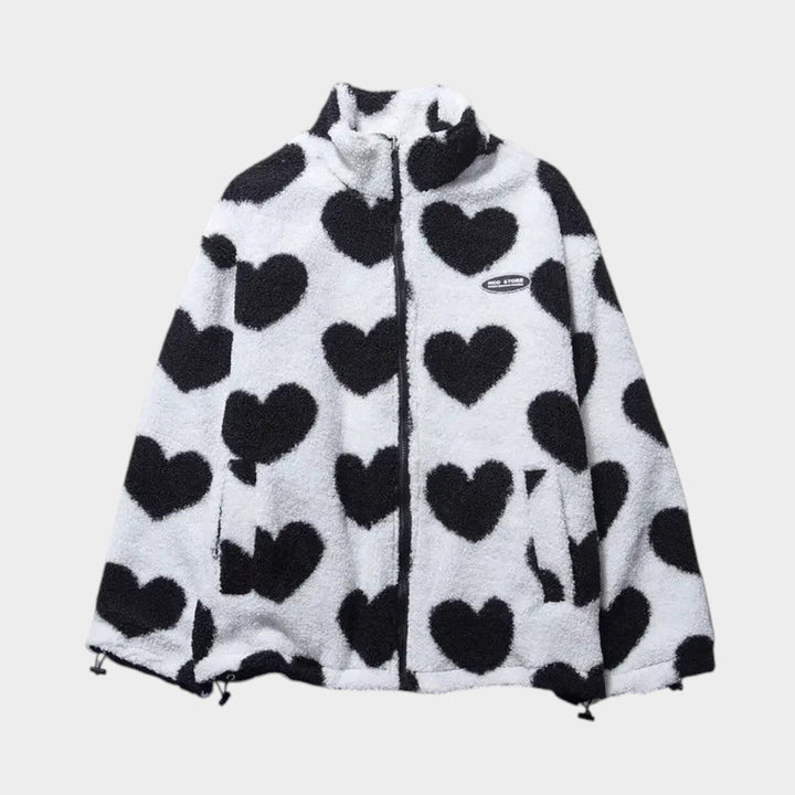 Dianne™ | Αναστρέψιμο μπουφάν με σχέδιο καρδιών και άνετη εφαρμογή