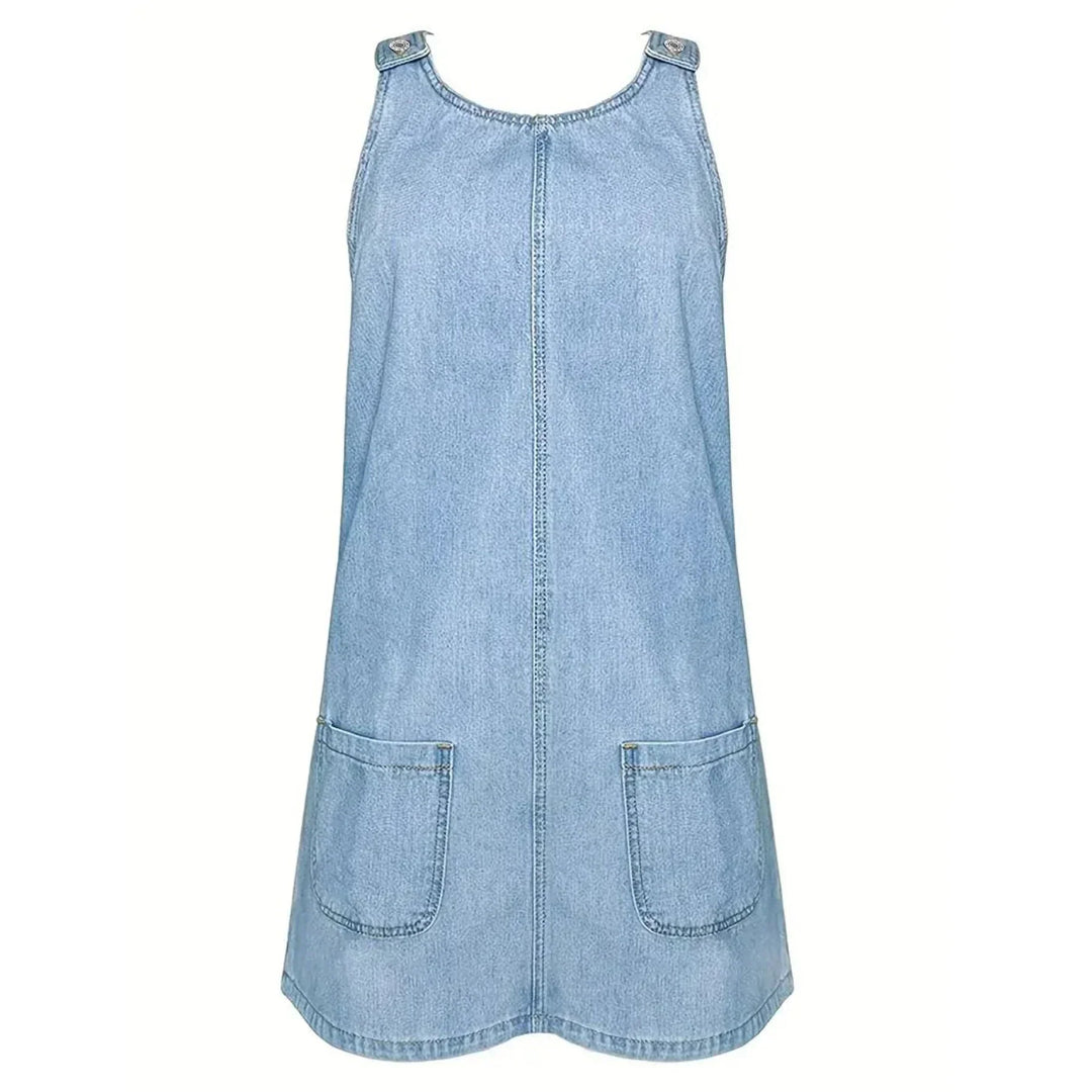 Honorata™ | Αμάνικο τζιν φόρεμα με σούρες