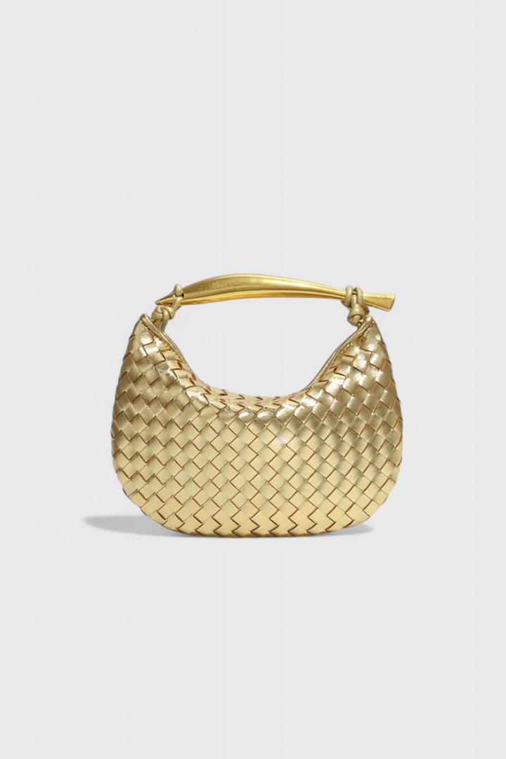 Τσάντα Gerda Woven με Χρυσή Λαβή