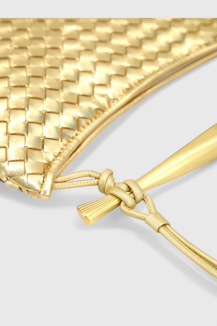 Τσάντα Gerda Woven με Χρυσή Λαβή