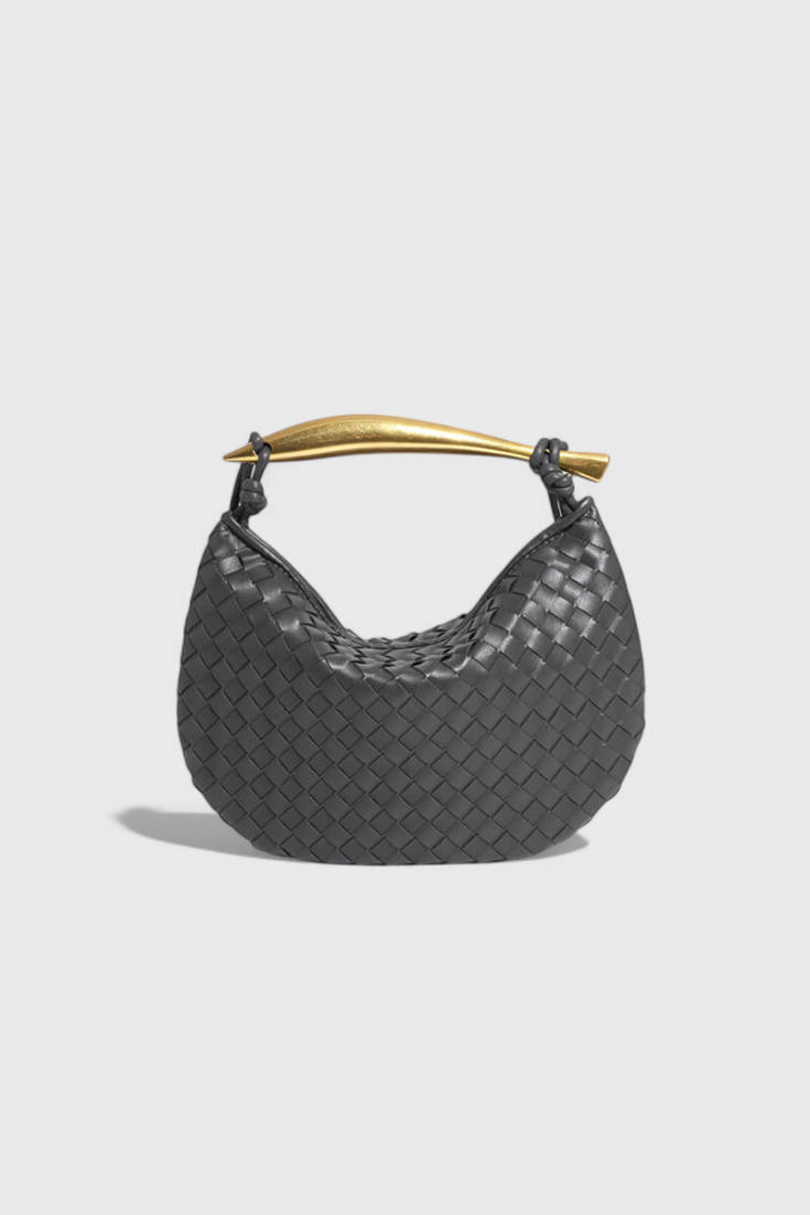 Τσάντα Gerda Woven με Χρυσή Λαβή