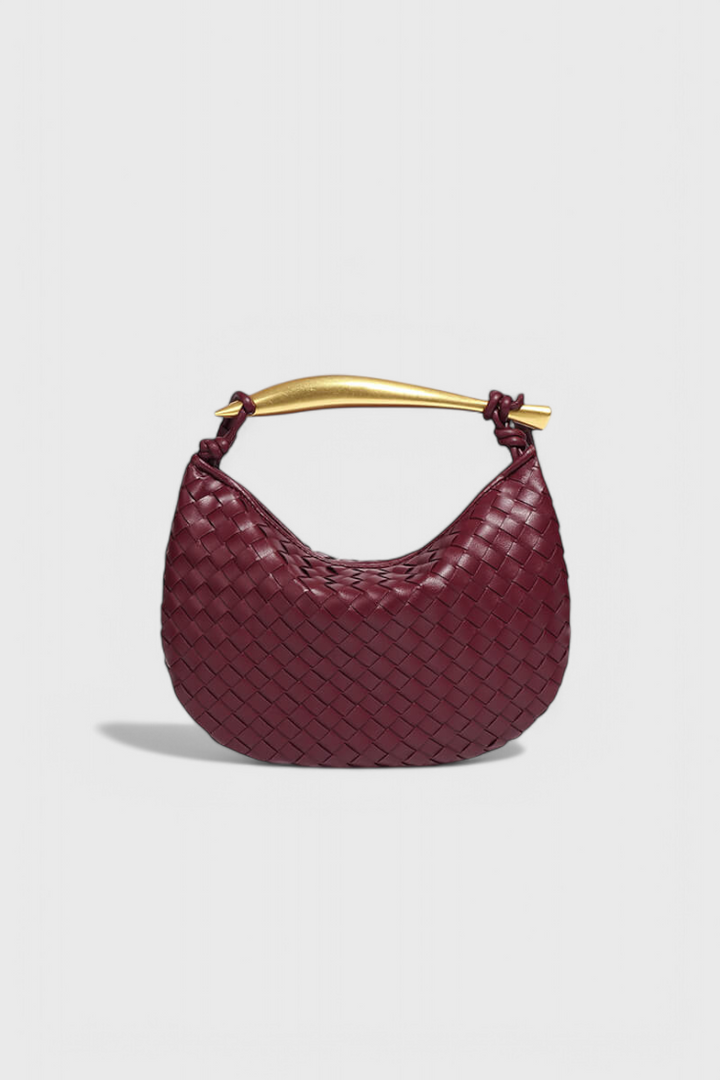 Τσάντα Gerda Woven με Χρυσή Λαβή