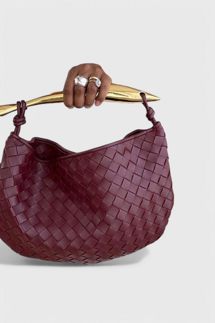 Τσάντα Gerda Woven με Χρυσή Λαβή
