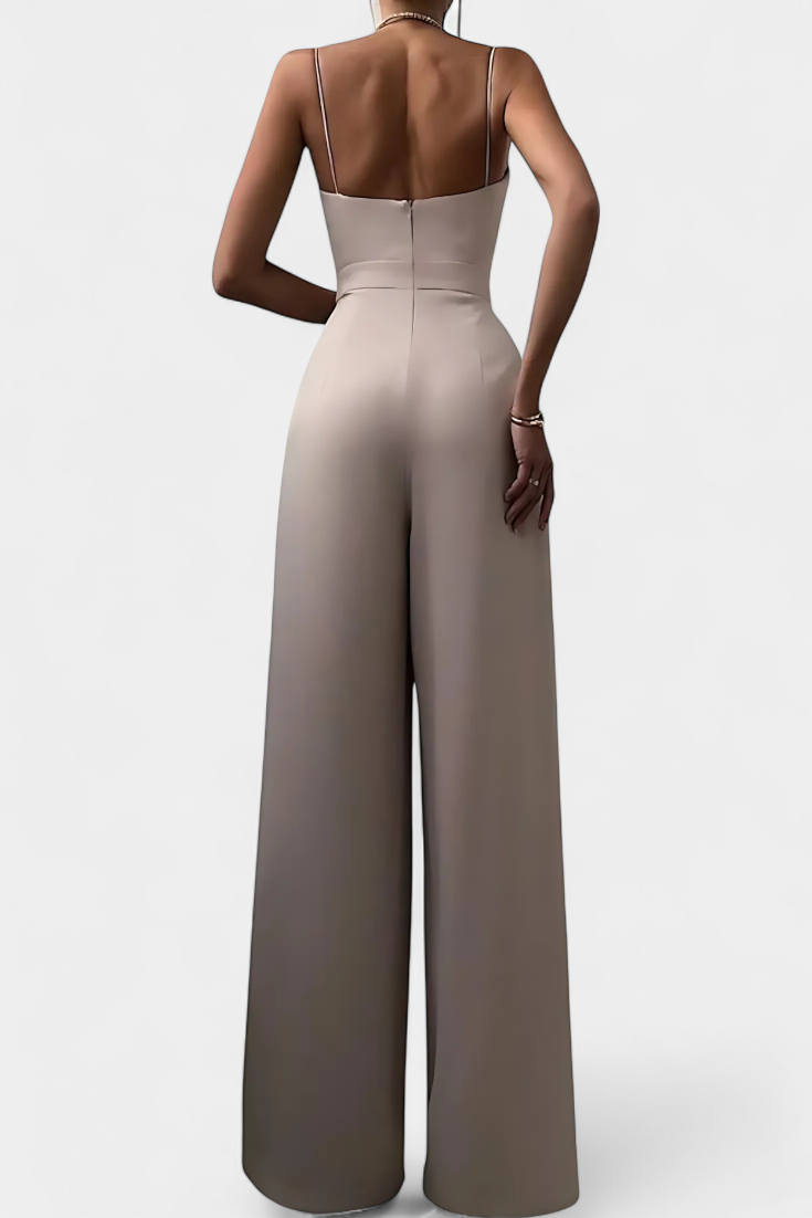 Ρομυλί Μονο Σέξι με Τιράντες και Φαρδιά Πόδια ΕElegant
