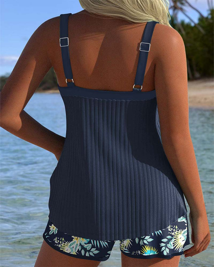 Rocío™ | Ριγέ tankini με μπικίνι δύο κομματιών