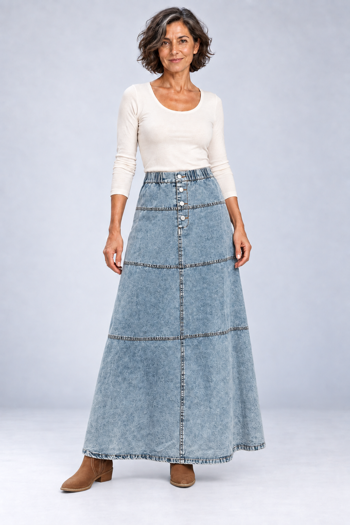 Μαξί φούστα τζιν με μοντέλο
