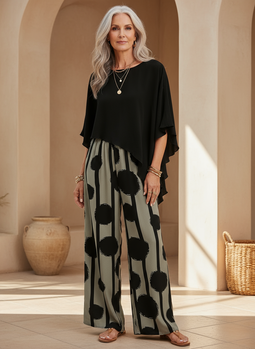 Valeriana™ | Ασύμμετρο Σετ Τοπ και Παντελόνι Boho