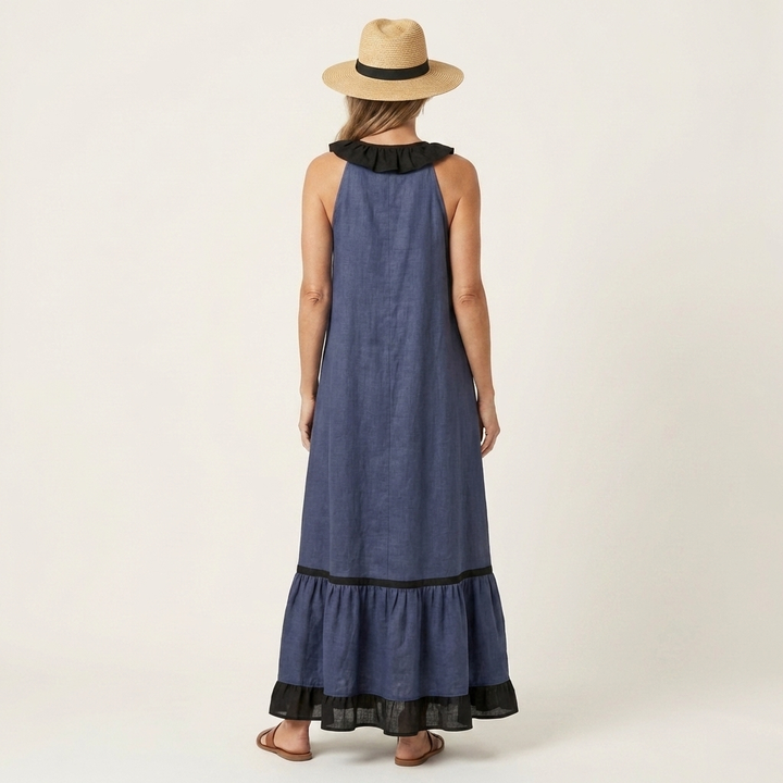 Clotilde™ | Μακρύ Φόρεμα με Βολάν και Αντίθεση