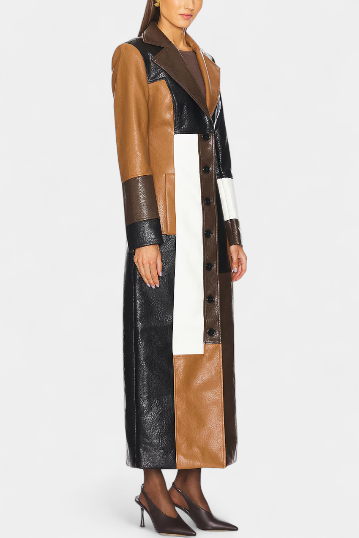 Παλτό Norelle Abrigo Trench από Δέρμα Patchwork