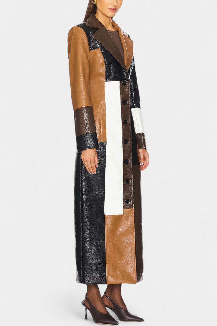 Παλτό Norelle Abrigo Trench από Δέρμα Patchwork