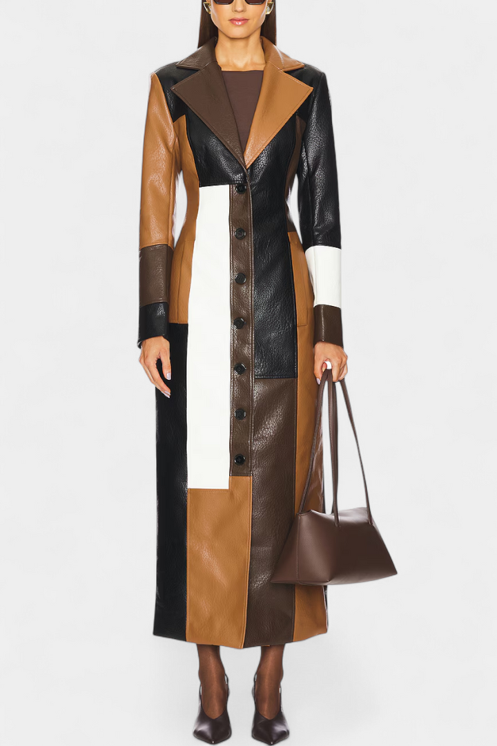 Παλτό Norelle Abrigo Trench από Δέρμα Patchwork
