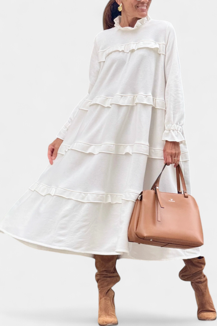 Jada Φόρεμα Φούτερ με Βολάν και Casual-Chic Σιλουέτα