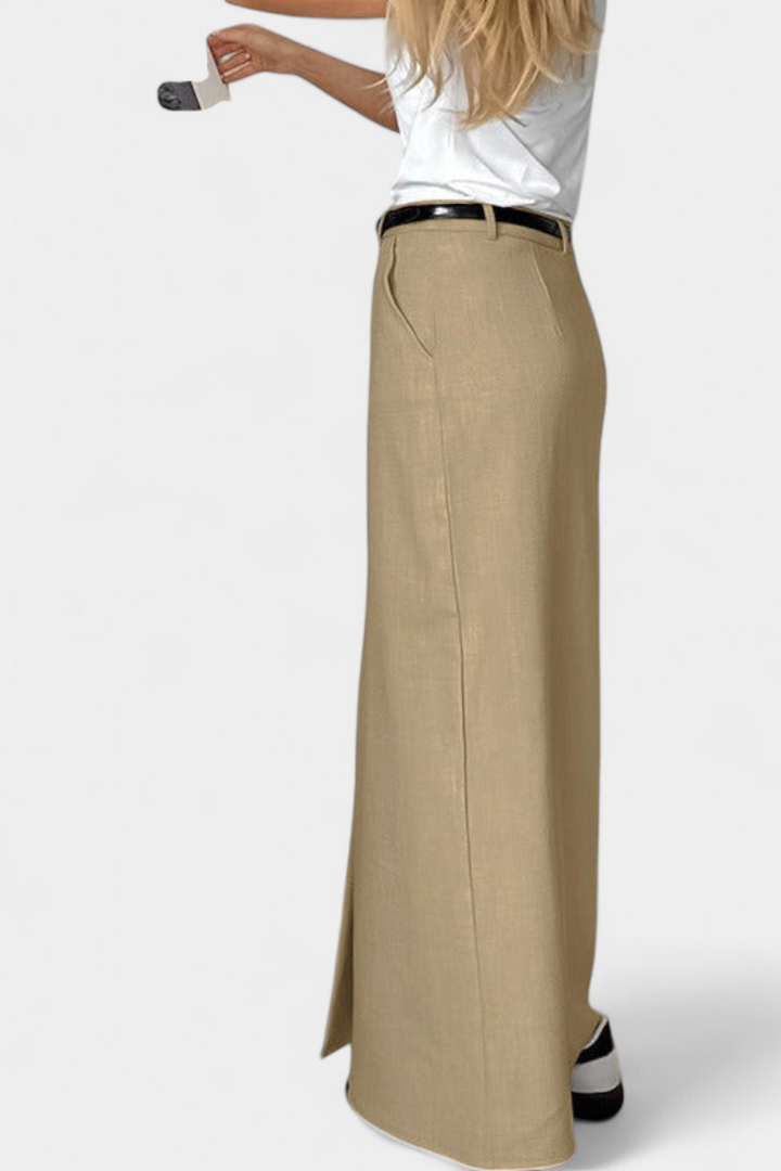 Φούστα Amani Μακριά με Ψηλή Μέση και Μπροστινή Ανοιχτή Ράφη