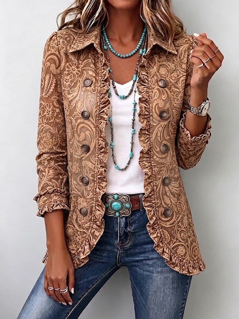 Σύλληψη | Vintage Floral Ruffled Jacket